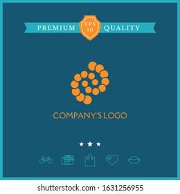Logo - two spirals, chains of circles - a symbol of interaction, new ideas, development, enlightenment and wisdom.