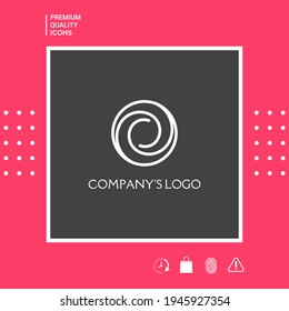 Logo - two spirals in circle - a flower bud, camera aperture