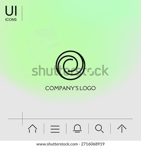 Logo - two spirals in circle - a flower bud, camera aperture
