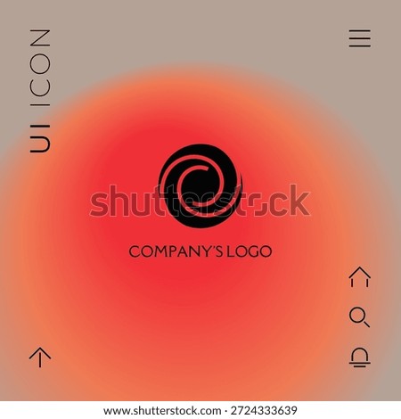 Logo - two spirals in a circle - a flower bud, camera aperture