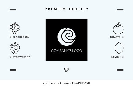 Logo - two spirals are located asymmetrically in a circle - a symbol of interaction, new ideas, development.