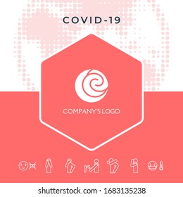 Logo - two spirals are located asymmetrically in a circle - a symbol of interaction, new ideas, development.