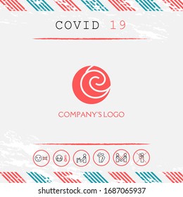 Logo - two spirals are located asymmetrically in a circle - a symbol of interaction, new ideas, development.