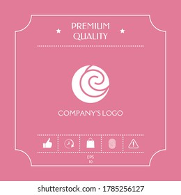 Logo - two spirals are located asymmetrically in a circle - a symbol of interaction, new ideas, development.