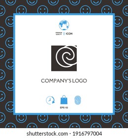 Logo - two spirals are located asymmetrically in a square 