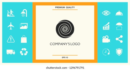 Logo - two thin spirals in a circle - a flower bud - a symbol of interaction, growth, development, enlightenment, beauty and wisdom.