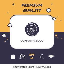 Logo - two thin spirals in a circle - a flower bud - a symbol of interaction, growth, development, enlightenment, beauty and wisdom.