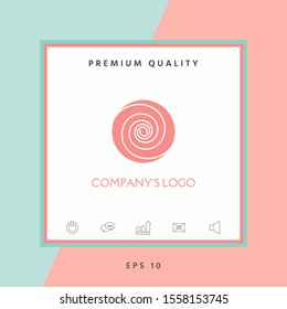 Logo - two thin spirals in a circle - a flower bud - a symbol of interaction, growth, development, enlightenment, beauty and wisdom.