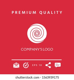 Logo - two thin spirals in a circle - a flower bud - a symbol of interaction, growth, development, enlightenment, beauty and wisdom.