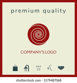 Logo - two thin spirals in a circle - a flower bud - a symbol of interaction, growth, development, enlightenment, beauty and wisdom.