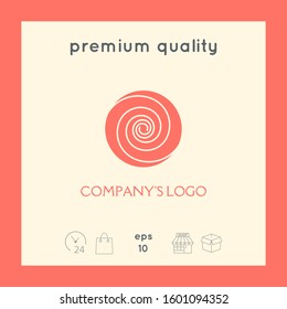 Logo - two thin spirals in a circle - a flower bud - a symbol of interaction, growth, development, enlightenment, beauty and wisdom.