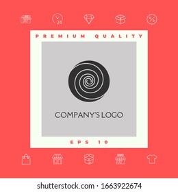 Logo - two thin spirals in a circle - a flower bud - a symbol of interaction, growth, development, enlightenment, beauty and wisdom.