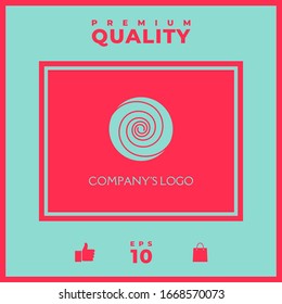 Logo - two thin spirals in a circle - a flower bud - a symbol of interaction, growth, development, enlightenment, beauty and wisdom.