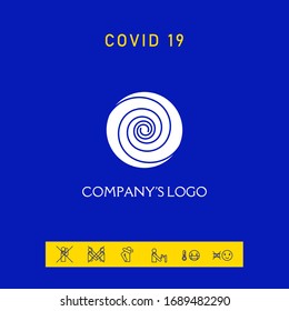 Logo - two thin spirals in a circle - a flower bud - a symbol of interaction, growth, development, enlightenment, beauty and wisdom.