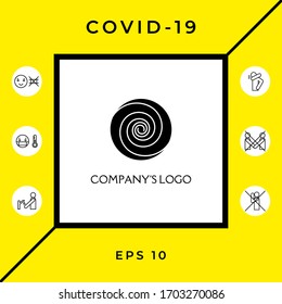 Logo - two thin spirals in a circle - a flower bud - a symbol of interaction, growth, development, enlightenment, beauty and wisdom.