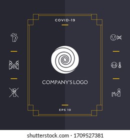 Logo - two thin spirals in a circle - a flower bud - a symbol of interaction, growth, development, enlightenment, beauty and wisdom.
