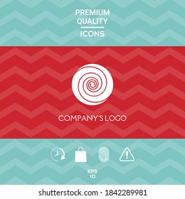 Logo - two thin spirals in a circle - a flower bud - a symbol of interaction, growth, development, enlightenment, beauty and wisdom.