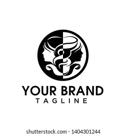 the logo of two women's faces with the concept of beauty