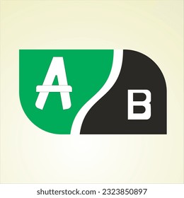 Logo Tipo AB colorido icono de vector minimalista