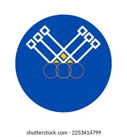 Logo type blue circle  on white