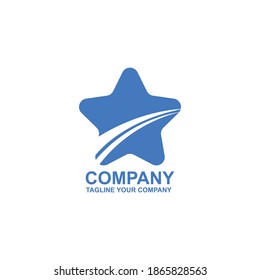 logo type blue star modern