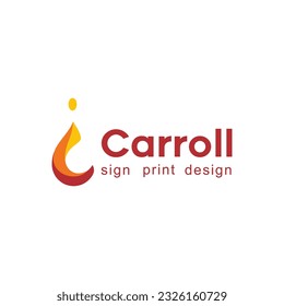 logo type C orange sign print design 