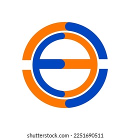 Logo type circle  orange blue on white - 1
