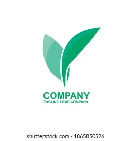 
Logo type floral go green corporate set