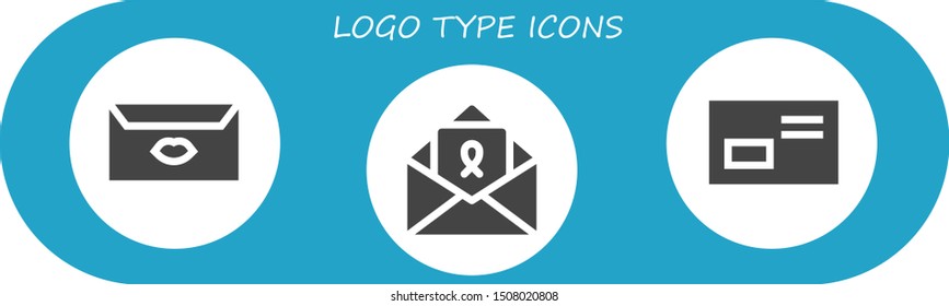 logo type icon set. 3 filled logo type icons.  Collection Of - Letter icons