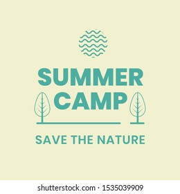 Logo Type Illustration Summer Camp with Retro Color