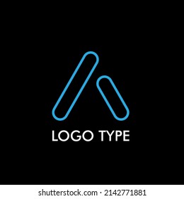 logo type with initial name for technology company sign, vector