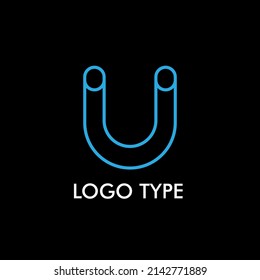 logo type with initial name for technology company sign, vector