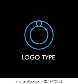 logo type with initial name for technology company sign, vector
