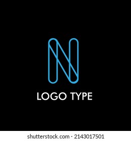 logo type with initial name for technology company sign, vector