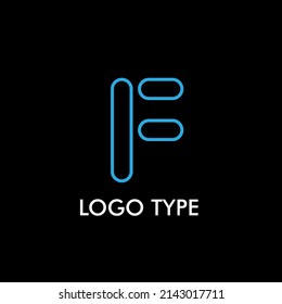 Logo-Typ mit Anfangsname für Technologiefirmenzeichen, Vektorgrafik