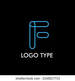 logo type with initial name for technology company sign, vector