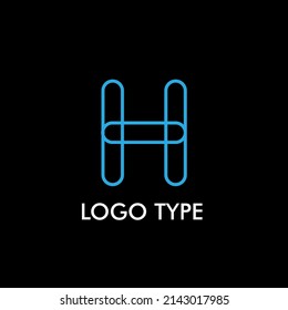 logo type with initial name for technology company sign, vector