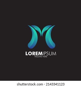 logo type with initial name for technology company sign, vector