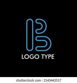 logo type with initial name for technology company sign, vector