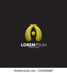 logo type with initial name for technology company sign, vector