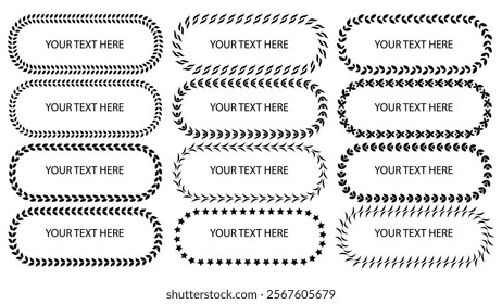 logo type laurel vector icons. Flat design for awards