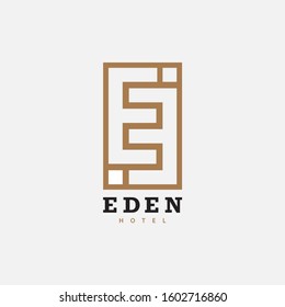 logo type letter E or EE monogram double combination frame 