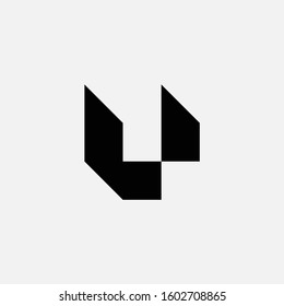 logo type letter U on white background with line letter symbol