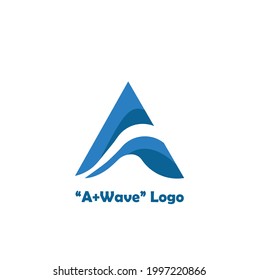 logo type A plus Wave. letter logo design. letter A logo
