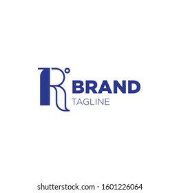 Logo Type R Design Minimalist Template; Type R Logo Flat