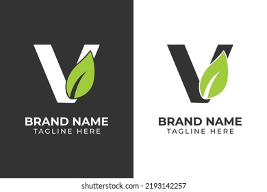 logo type V go green template design 