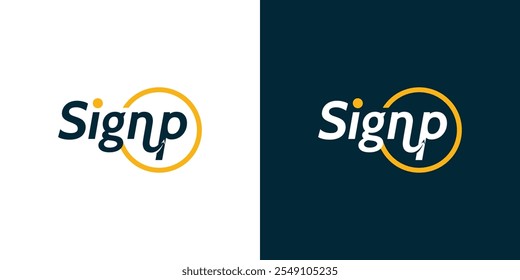 Logo, typography, circles and arrows up