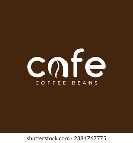 Café logo typography design for coffee drinks