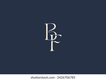 Logo typography letter B and F connected. Monogram serif logo design. Editable color