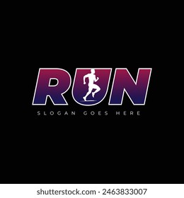 Logo typography run black background